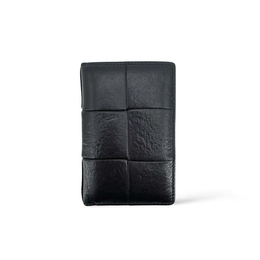 Bottega Veneta Maxi Intrecciato Bifold Card Case Black